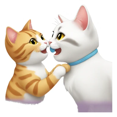 Cat kisses cat sticker