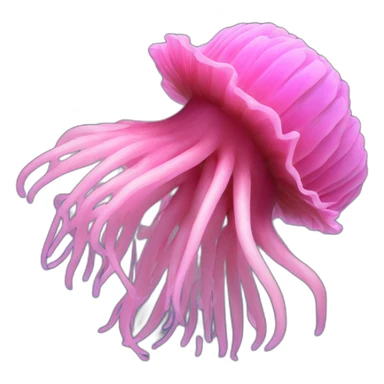 pink sea anemone, side profile view sticker