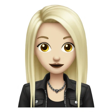 Blonde goth girl rock on with hand sticker