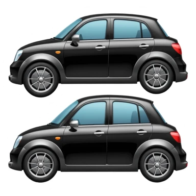 com puxadores das portas pretos e rodas com jantes cinzentas  sticker