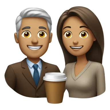 White Man and woman sharing coffee sticker