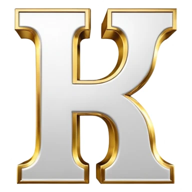 Bold White-Gold Font Big Capital “I” Letter  sticker