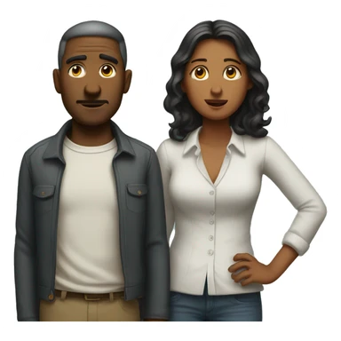 Shrugging man and woman standing next to each other sticker