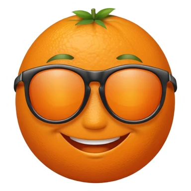 Orange with smile face with sun glasses sticker