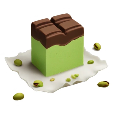 A bar of Dubai chocolate filled with Green pistachio cream sticker