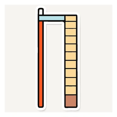 Make the brick wall appear very narrow, as if viewed directly from the side in profile. Keep the sticker style. sticker