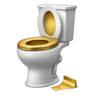 Broken golden toilet sticker