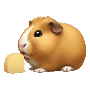 Guineapig eating sticker