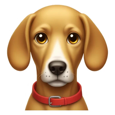 mustard colored dog with very very long ears and red collar sticker