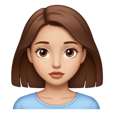 Fille avec cheveux bruns lisses petits lèvres  sticker