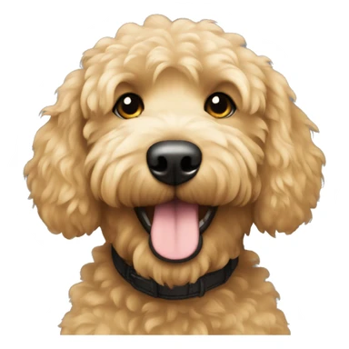 Golden doodle with black colored hair sticker