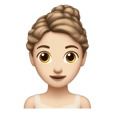 White skin brown hair ballerina ￼ sticker