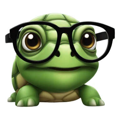 turtle with glasses sticker