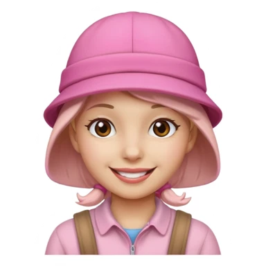 دختر صورتی با کلاه صورتی sticker