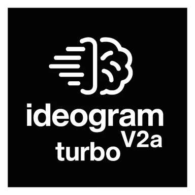 recreate this logo with text of "ideogram V2a turbo", MAKE IT FIT IN SQAURE  sticker