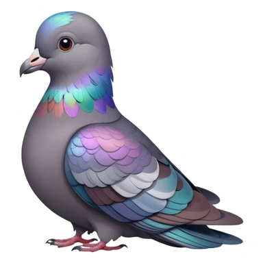 gray pigeon with iridescent neck sticker