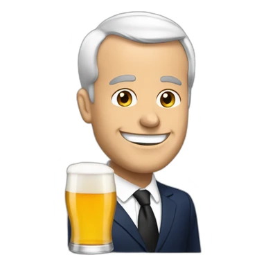 Macron boire une bière sticker