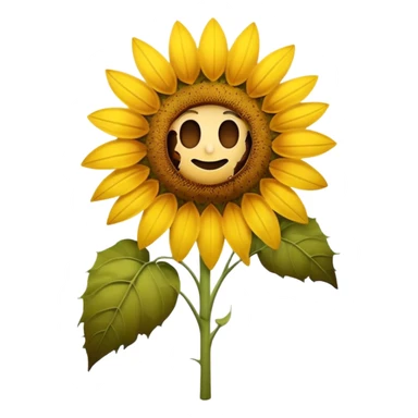 half-and-half emoji, one side healthy sunflower, other side wilting, dying flower, contrast between life and decay sticker