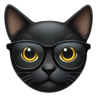Black cat wirh glasses sticker