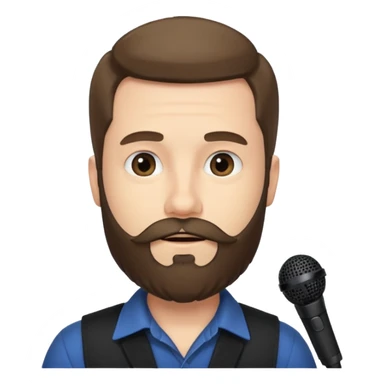 The weeked – beard, late 30s, holding microphone sticker