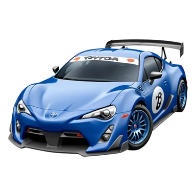 Long wheelbase widened pearly midnight snow blue 2nd generation 2025 Toyota 86 off-road hypercar racer sticker