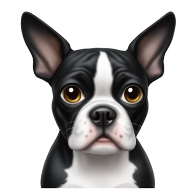 Boston terrier with mostly white face  sticker