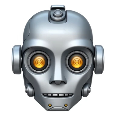 white ai old robot sticker