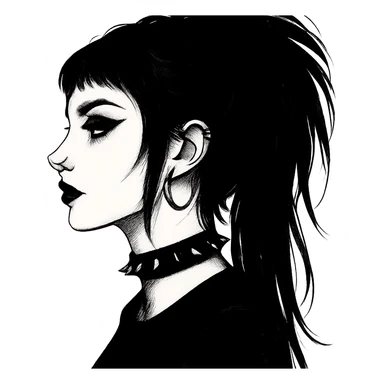 goth profile girl, remove background sticker