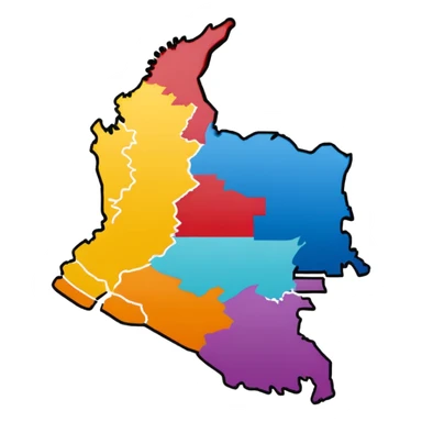 mapa colombia regiones sticker