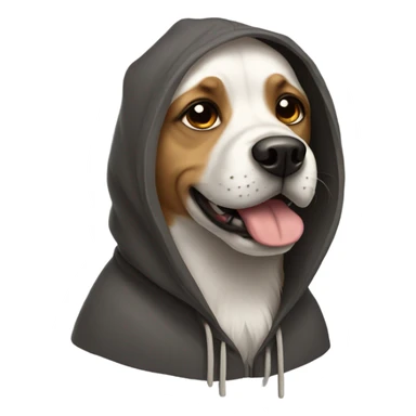 Dog wearing a hoodi sticker