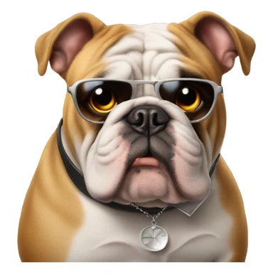 Bulldog with a martini sticker
