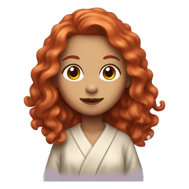 red-haired girl with long wavy hair in a robe sticker
