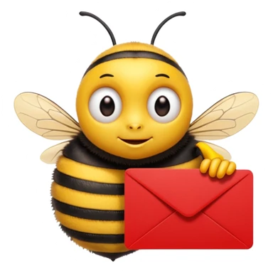 bee holding a red card sticker