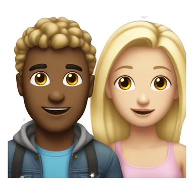 Guy and blonde girl bestie with sparkles sticker