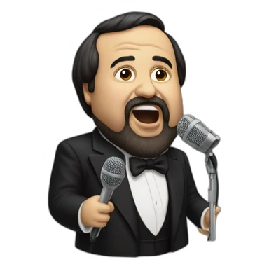 Hyperrealist pavarotti singing sticker