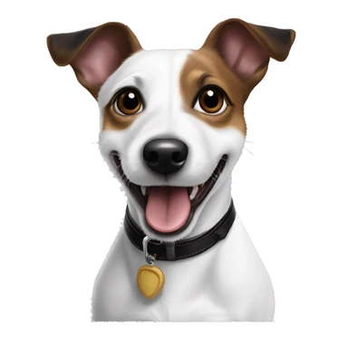  White black pointy ears Jack Russel cross breed tongue out sticker