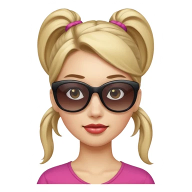 Woman with ponytail, sunglasses sticker