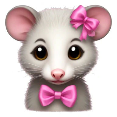 cute Opossum with pink ribbon sticker