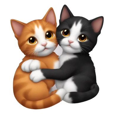 2 small black and orange kittens cuddling sticker
