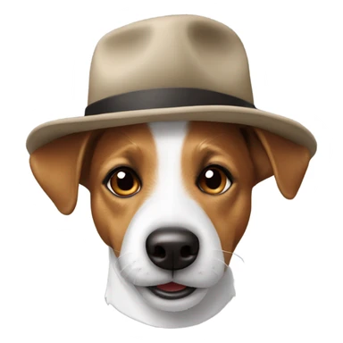 Jack Russel wearing hat sticker