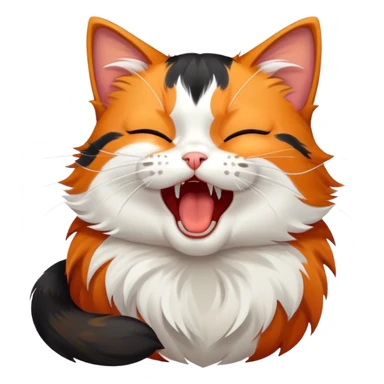 sleepy calico cat yawning sticker