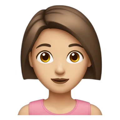 girl with brown straight hair brown eyes and fair skin sticker