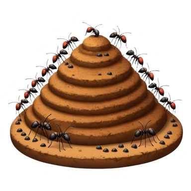 Ant hill with ants swarming it sticker