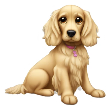 Cocker dog in cozy settings blondie sticker