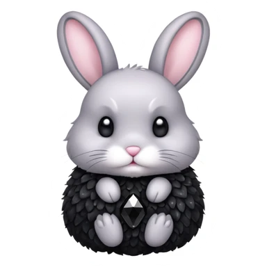 Bunny with black cristals sticker