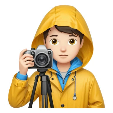 fotographer with rain coat sticker