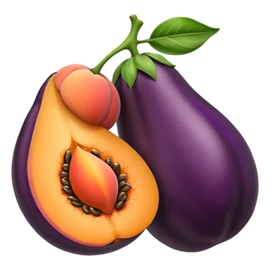 Aubergine qui frotte une pêche sticker