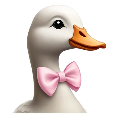 goose wearing a light pink bow around its neck sticker
