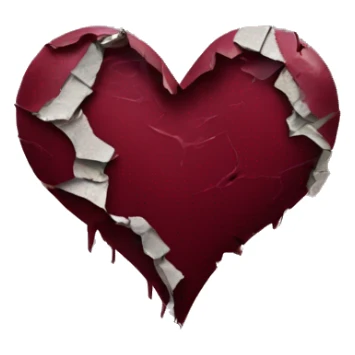 torn maroon heart sticker
