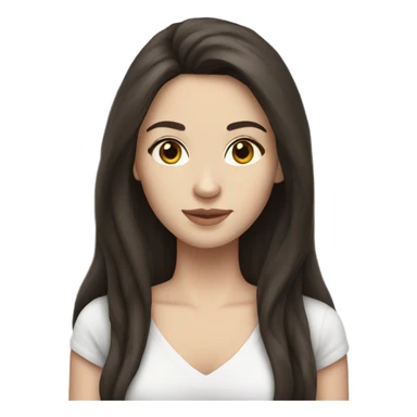 pretty woman long dark brown hair pale skin sticker